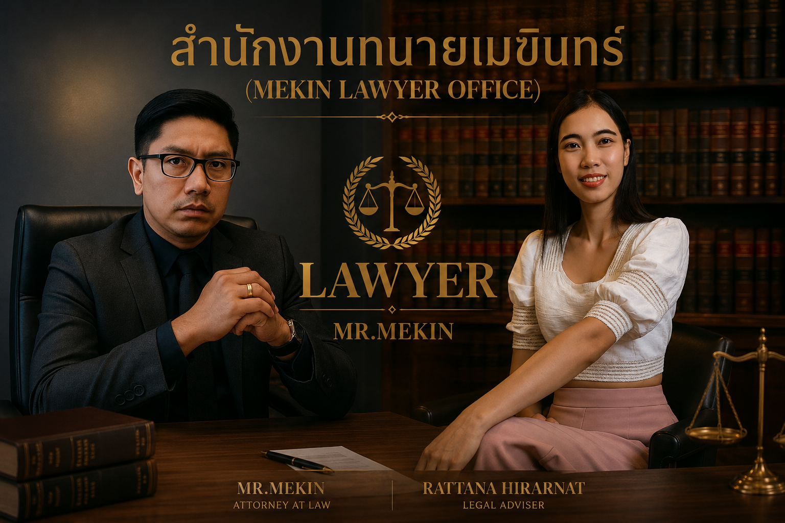 Mekin Lawyer Office — Mr. Mekin, Attorney at Law, and Rattana Hirarnat, Legal Adviser